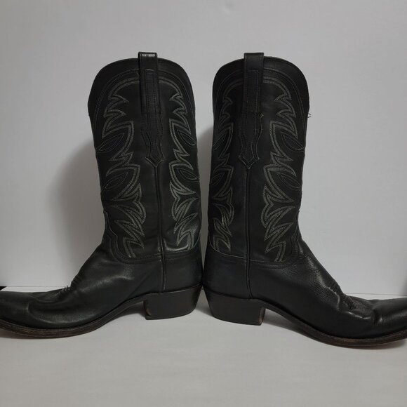 Lucchese Bootmaker Mens Black Leather Western Cowboy Rodeo Boots 9 D N96167 - Picture 9 of 13